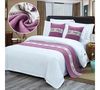 QRGMKL New Bed Runner Bedspread Premium Bed Scarf European Style Hotel Bedroom Home Bedding Protector Bed Runners and Matching Cushions-I||240X50cm for 1.8m Bed