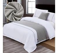 QRGMKL New Bed Runner Bedspread Premium Bed Scarf European Style Hotel Bedroom Home Bedding Protector Bed Runners and Matching Cushions-M||210X50cm for 1.5m Bed