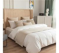QRGMKL New Wavy Lines Bed Runner North Europe Bed Scarf Simple Solid Color Velvet Bed Runners and Matching Cushions for Bedroom Hotel-Beige||240X45cm for 1.8m Bed