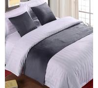QRGMKL Premium Velvet Bed Runners Bedspread, Soft No Fading Bed Scarf Runner for Bedroom Wedding Room Home Hotel Bedding Decorations-Gray||180X50cm for 1.2m Bed