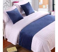 QRGMKL Premium Velvet Bed Runners Bedspread, Soft No Fading Bed Scarf Runner for Bedroom Wedding Room Home Hotel Bedding Decorations-Violet Blue||240X50cm for 1.8m Bed
