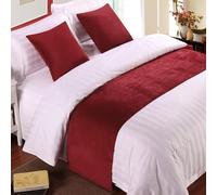 QRGMKL Premium Velvet Bed Runners Bedspread, Soft No Fading Bed Scarf Runner for Bedroom Wedding Room Home Hotel Bedding Decorations-Red||180X50cm for 1.2m Bed