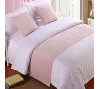 QRGMKL Premium Velvet Bed Runners Bedspread, Soft No Fading Bed Scarf Runner for Bedroom Wedding Room Home Hotel Bedding Decorations-Light Pink||210X50cm for 1.5m Bed