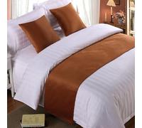 QRGMKL Premium Velvet Bed Runners Bedspread, Soft No Fading Bed Scarf Runner for Bedroom Wedding Room Home Hotel Bedding Decorations-Orange Red||240X50cm for 1.8m Bed
