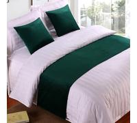 QRGMKL Premium Velvet Bed Runners Bedspread, Soft No Fading Bed Scarf Runner for Bedroom Wedding Room Home Hotel Bedding Decorations-Dark Green||240X50cm for 1.8m Bed