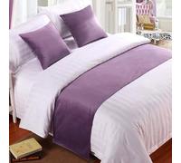 QRGMKL Premium Velvet Bed Runners Bedspread, Soft No Fading Bed Scarf Runner for Bedroom Wedding Room Home Hotel Bedding Decorations-Purple||240X50cm for 1.8m Bed