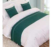 QRGMKL Solid Color Bed Runners and Matching Cushions No Fading Soft Bed Scarf Simple Durable Bedspread Coverlets Bedding Decor for Bedroom and Hotel-Green||240X50cm for 1.8m Bed