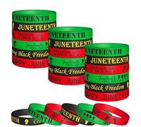 QRH 8PCS Juneteenth African Silicone Bracelets Jamaica Africa Rubber Wristbands Bracelets Juneteenth Black History Month Freedom Day Silicone Bracelet, Bouncy, Silicone, no gemstone