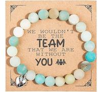 QRH Boss Coworker Natural Stone Bracelets Boss Day Gifts WE WOULDN'T BE THE TEAM THAT WE ARE WITHOUT YOU Team Boss Colleague Office Leaving Going Away Retirement Gift, Stretchy Size, Stone, no