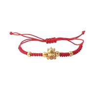 QRH Chinese New Year of The Horse Bracelets Handmade Woven Gold Horse Red String Rope Bracelet Zodiac Horses Braided Rope Corded Bracelets Horses Good Luck Blessing New Year Bracelet Gift, Adjustable