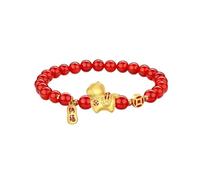 QRH Chinese New Year of The Horse Bracelets Horse Stone Beaded Stretch Bracelet Zodiac Horses Red String Rope Bracelets Good Luck Amulet Blessing New Year Bracelet Gift, Stretchy Size, Stone, no