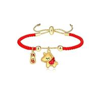 QRH Chinese New Year of The Horse Bracelets Horse Stone Beaded Stretch Bracelet Zodiac Horses Red String Rope Bracelets Good Luck Amulet Blessing New Year Bracelet Gift, Stretchy Size, Nylon, no