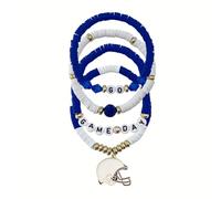 QRH Game Day Football Bracelets Heishi Clay Beads Stacked Bracelets Stackable Football Rugby Fans Sport Team Spirit Cheer Stretch Bracelets Go Game Day Outfits for Women, 20cm, Resin, no gemstone