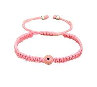 QRH Handmade Braided Evil Eye Bracelets for Women Men Multi-colored String Evil Eyes Bracelets Protection Good Luck Amulet Turkish Thread String Rope Bracelet, Adjustable Size, Nylon, no gemstone