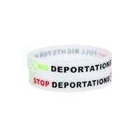 QRH No Deportations Stop Deportations Silicone Bracelets Immigration Protest Sign Silicone Bracelets Full Rights for All Rubber Bracelet Support Immigrants Political Protest Accessories, Bouncy