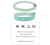 QRH WWJD Braided Rope Beads Adjustable Bracelet What Would Jesus Do Handmade Inspirational Religious Christian Woven Wristbands Bracelet, Adjustable Size, Nylon, no gemstone