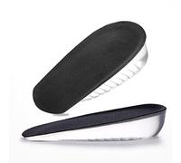 Qrity 1 Pair Gel Height Increase Heel Insoles, 1 CM Invisible Shoe Lifts Inserts, Gel Height Increase Insoles, Cushion Elastic Shock Absorption Heel Pads for Women