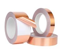 Qrity 1 Pcs Copper Foil Tape with Conductive Adhesive, 10mm*20m Copper Slug Tape, for Crafts, Induction Cooker, Guitar, Electrical Repairs