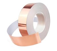 Qrity 1 Pcs Copper Foil Tape with Conductive Adhesive, 35mm*20m Copper Slug Tape, for Crafts, Induction Cooker, Guitar, Electrical Repairs