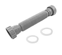 Qrity 1 Pcs Flexible Sink Waste Pipe, 45mm Threaded Double Head Extension Hose, Adjustable Bendable Plumbing Connector Trap for Kitchen & Bathroom Basin