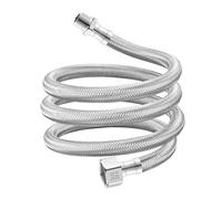 Qrity 1 PCS Flexible Tap Connectors, G1/2" Female x G1/2" Male Stainless Steel Braided Hose, for Bathroom, Washbasin, Water Heater, 60CM
