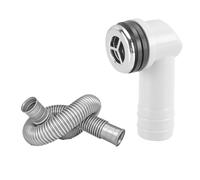 Qrity 1 PCS Overflow Pipes, Bathroom Ceramic Basin Sink Overflow Marble Sink Overflow Head, 29x29mm Round Interface, Tube Length 450mm