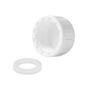 Qrity 1 Pcs Pipe Fitting Cap, 40mm (1.57") White Female Threaded Blanking Plugs, Waste Pipe Blanking Stop Cap with Washer, for Pipes End