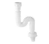 Qrity 1 PCS Plastic Drainage Pipe, Plastic Flexible Expandable Drain Pipe, for G1 1/4" Kitchen Bathroom Sink Connections, White
