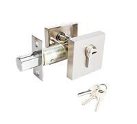 Qrity 1 PCS Single Deadbolt Locks, Thumb Turn Lock, Passage Door Handle Lock Knobs Lockset, Invisible Door Lock for Left or Right-Handed Doors
