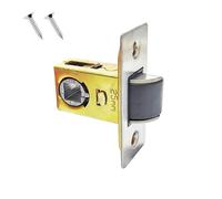 Qrity 1 PCS Tubular Latch 25mm Forked Mortice Latch with Stainless Steel Panel, Tubular Mortice Latch for Lever Door Handles Internal Door Handles