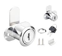 Qrity 1 Piece Cabinet Locks, Single Door Drawer Locks with Keys, for Filing Cabinets, Shoe Cupboards, Cylinder Diameter:19MM, Silver