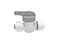 Qrity 1 Piece Quick Connector Ball Valve, 1/2" Male to 1/4" Pushfit Straight Connector, Inline Shut Off Ball Valve Quick Connect Fittings