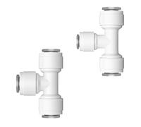 Qrity 1 Set Tee-Type Quick Connect, 3/8" Tee Connector Quick Connector Fitting and 1/4" to 3/8" Tee Quick Connect, for RO Reverse Osmosis System