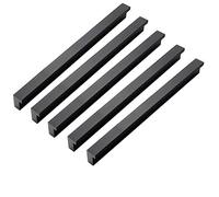Qrity 10 Pack Aluminum Alloy Cupboard Handle Cabinet Handle Furniture Long Pulls Wardrobe Pulls Knobs, Hole Center 224 mm, Overall Length 255 mm, Black