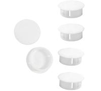 Qrity 10 PCS Plastic Button Plugs, 25mm Round Drill Hole Cover Caps, Snap on Type, Furniture Hole Caps, White, for Cabinet Desk Table Chair Cupboard Wardrobe