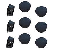 Qrity 10 PCS Plastic Button Plugs, 32mm Round Drill Hole Cover Caps, Snap on Type, Furniture Hole Caps, Black, for Cabinet Desk Table Chair Cupboard Wardrobe
