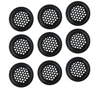 Qrity 10 PCS Stainless Steel Air Vent 25mm, Circular Mesh, Black Circular Ventilation Grille, Grating Cover, Air Vent Grille Cover Ventilation of Cabinet, Wardrobe, Bookshelf, Shoe Cupboard