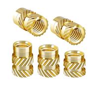 Qrity 100 Pcs Brass Knurled Nut, M2 Threaded Inserts, 3D Printing Brass Nuts, Knurleds Thread Press-in Nuts for Parts Plastic Shell, M2x3mmx3mm