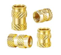 Qrity 100 Pcs Brass Knurled Nut, M2 Threaded Inserts, 3D Printing Brass Nuts, Knurleds Thread Press-in Nuts for Parts Plastic Shell, M2x4mmx4mm
