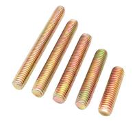 Qrity 10Pcs Full Threaded Rod, M6 x 20mm Threaded Rods Bar Studs, Coloured Zinc Finished, Carbon Steel Studding Rod Bar, for Assembly Fastening