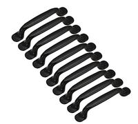 Qrity 10x Black Aluminum Cabinet Door Drawer Handles Knobs Pull Handles Cupboard Closet Door Bow Shape Pull Handle (128MM)