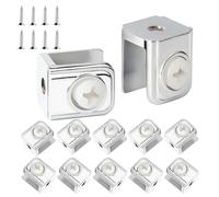 Qrity 12 Pcs Glass Clamp Clip, Shelf Bracket, Mirror Clip Clamp Holder - Supports 5-10MM Glass & Board