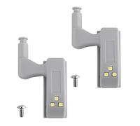 Qrity 2 Pcs Cabinet Hinge LED Sensor Light, Universal LED Inner Hinge Lamp for Kitchen Cabinet Cupboard Closet Night Lights, Cool White Lamp