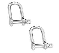 Qrity 2 Pcs D Ring Shackle, Stainless Steel Screw Pin Shackle, M5 Hardware Chains Anchor Screw Pin for Chains Wire Rope Lifting