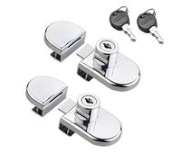 Qrity 2 PCS Glass Cabinet Lock, No Drill, for Glass Thickness 5-8mm / 0.2'' - 0.31'' Showcase Mall Display Wine Cabinet Jewelry Door