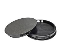 Qrity 2 Pcs Plastic Button Plugs, 100mm Round Drill Hole Cover Caps, Snap on Type, Furniture Hole Caps, Black, for Cabinet Desk Table Chair Cupboard Wardrobe