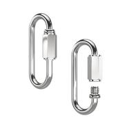 Qrity 2 Pcs Screw Quick Link, M4 Chain Quick Links, 304 Stainless Steel Small Carabiner Clips for Chandelier Backpack Tent, Max 120kg