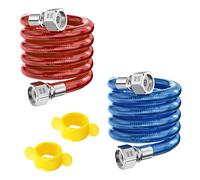 Qrity 2 Pieces 304 Stainless Steel Corrugated Hose, 50CM Flexible Pipe Contectors, G1/2" Female Hot and Cold Water Inlet Pipe, for Water Heater