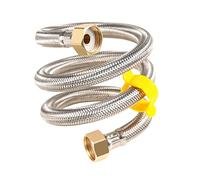 Qrity 2 Pieces G 1/2" x G 1/2" Stainless Steel Braided Hose Flexible Water Plumbing Pipe for Bathroom Toilet Taps Kitchen Sink Water Inlet Hoses, 200cm