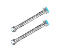 Qrity 2 Pieces G1/2" x G1/2" Stainless Steel Corrugated Pipes, 10CM Flexible Pipe Connector, Bendable and Holds Its Shape, Anti-Burst Water Pipe for Kitchen Bathroom